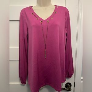 Massini Pink Top with Chain
